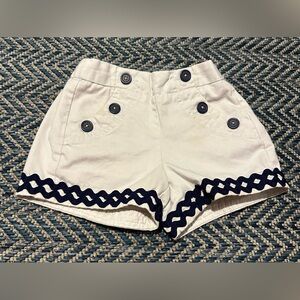 Mini Boden High Waist White and Blue Shorts